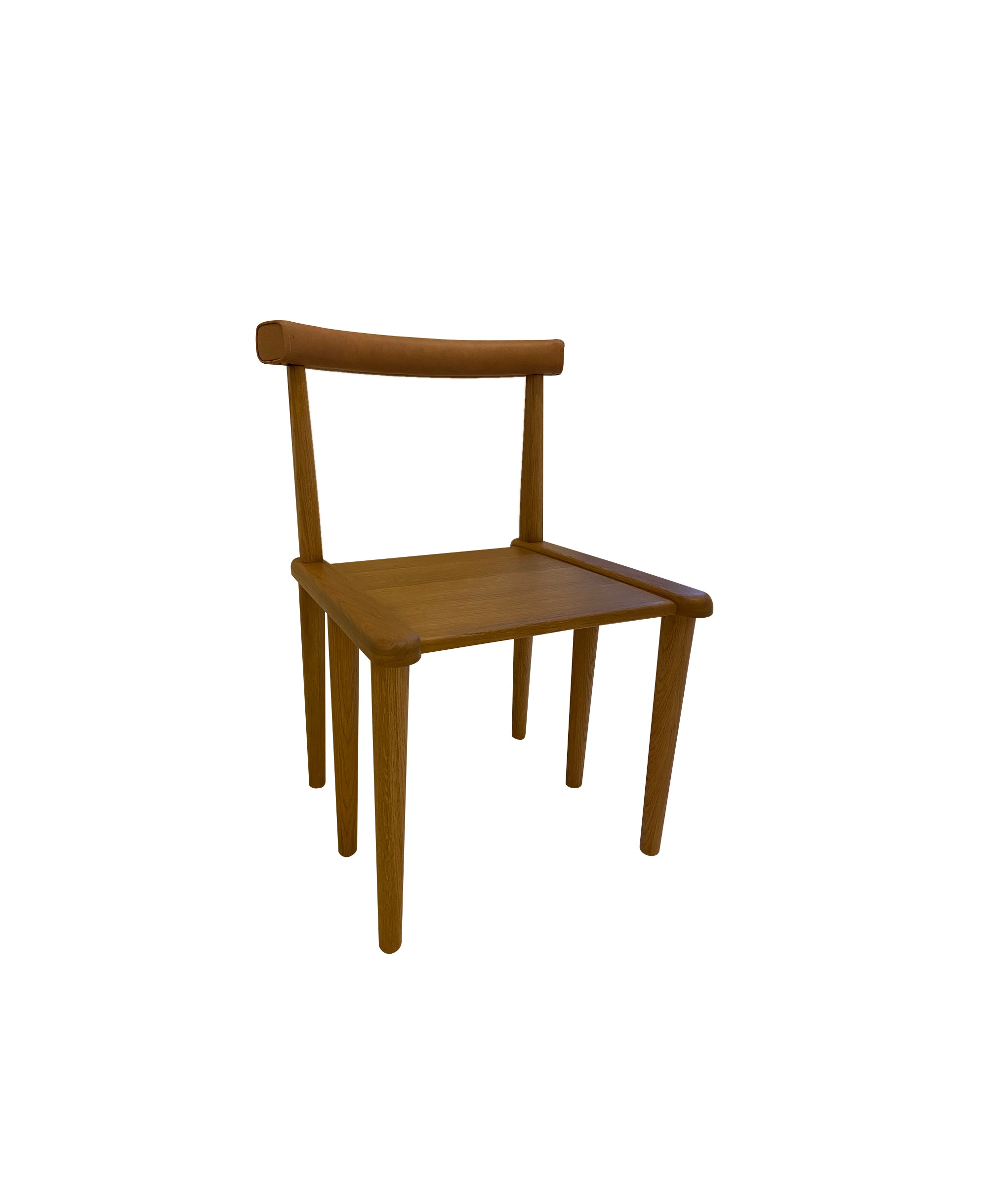 Abla Dining Chair - Medium Brown - Leather Back - Sample