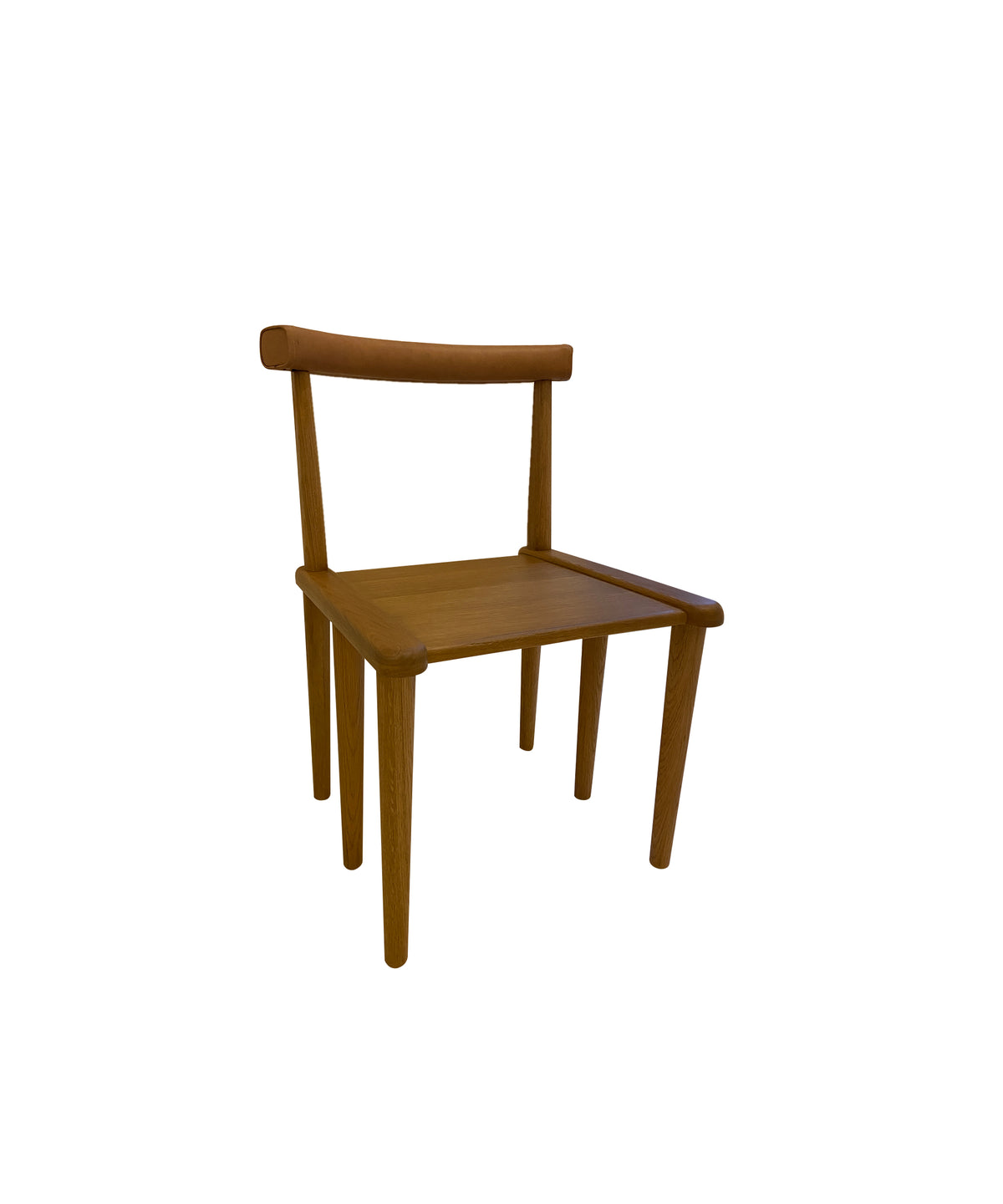 Abla Dining Chair - Medium Brown - Leather Back - Sample