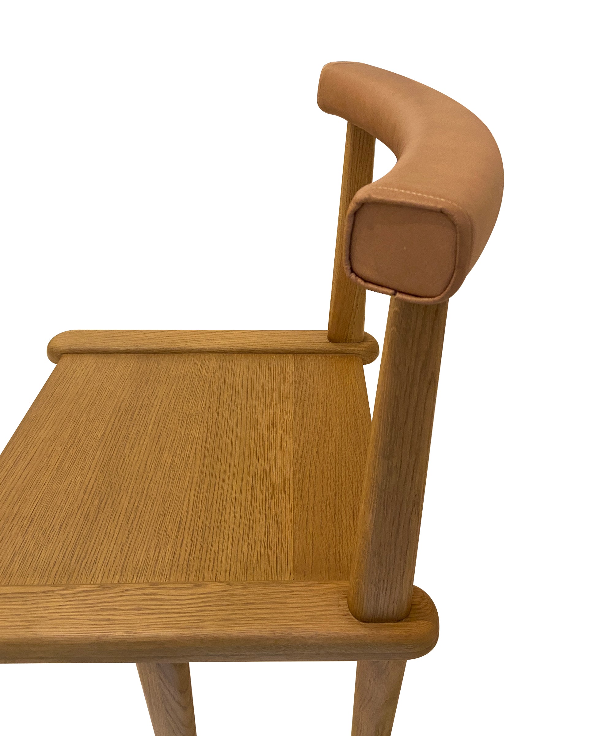 Abla Dining Chair - Medium Brown - Leather Back - Sample