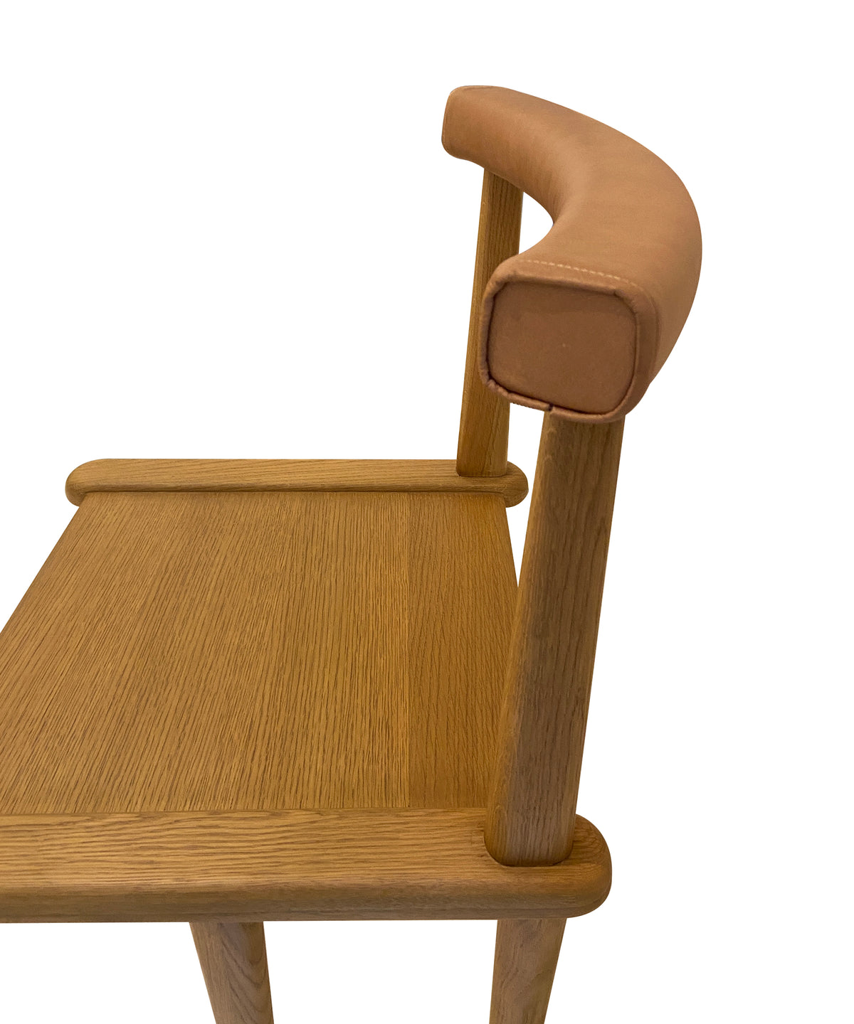 Abla Dining Chair - Medium Brown - Leather Back - Sample