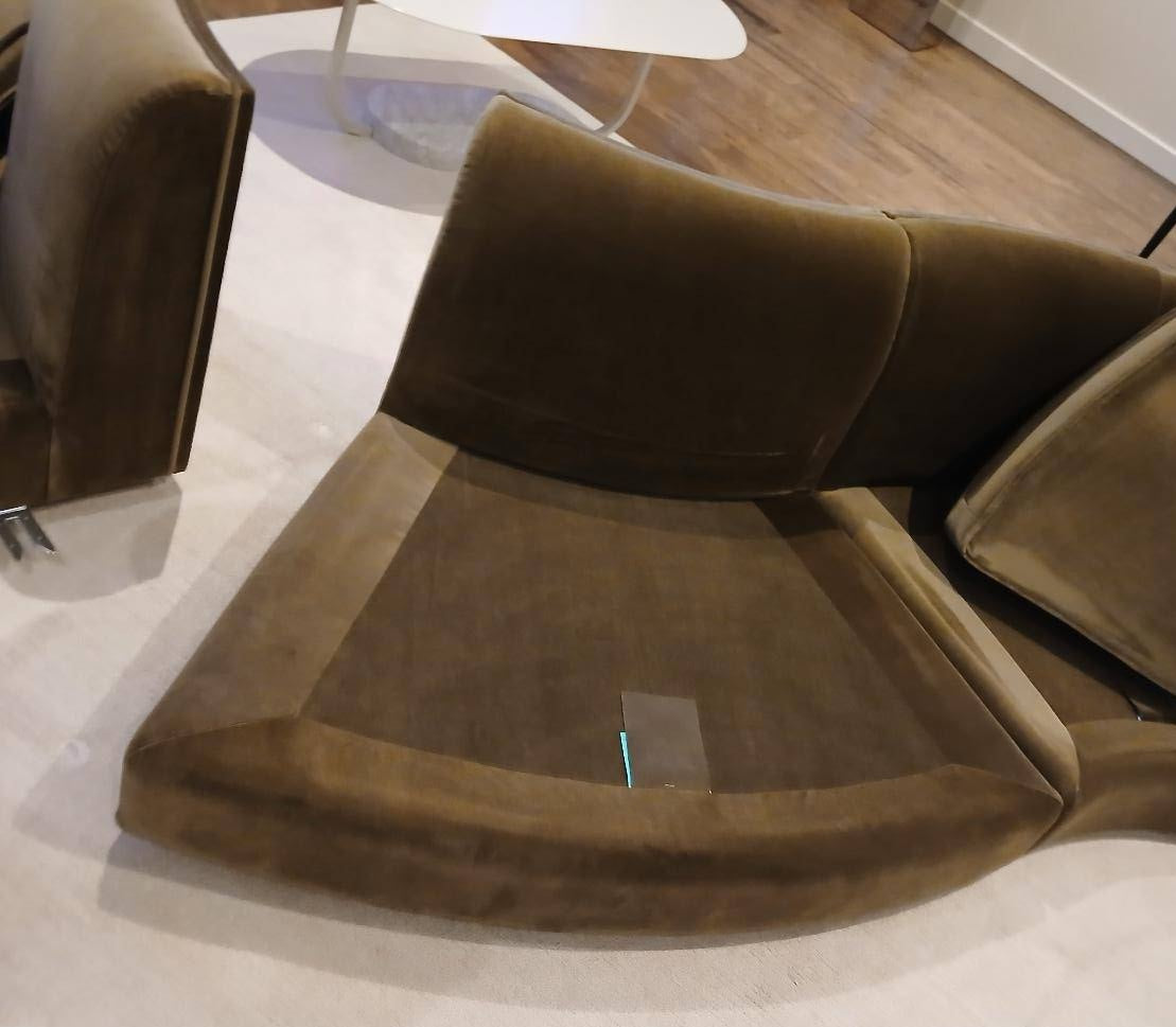 Maura Modular Convex Wedge Chair - Brass Velvet - Sample