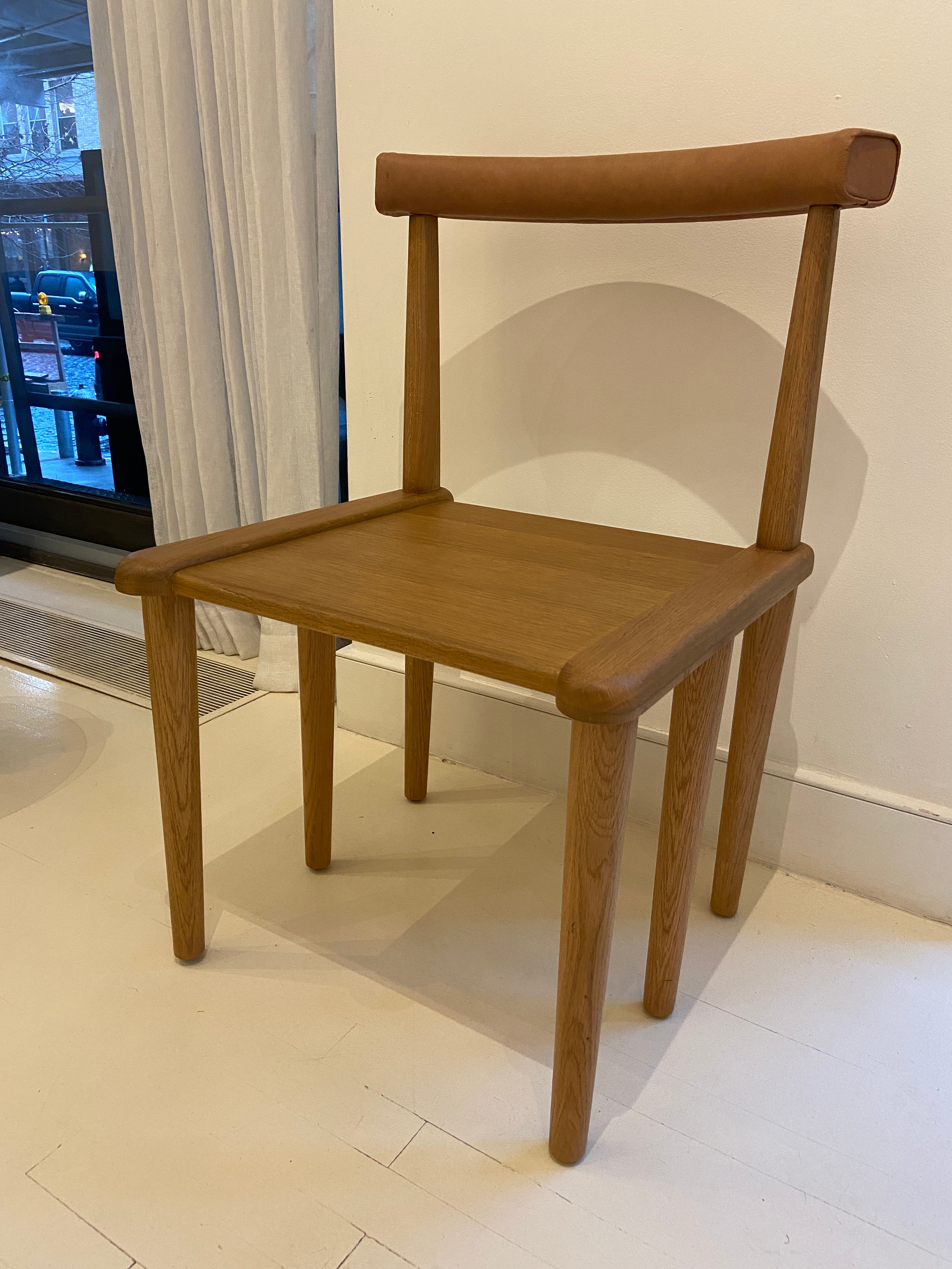 Abla Dining Chair - Medium Brown - Leather Back - Sample