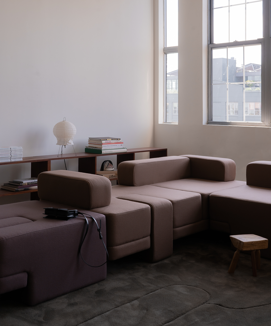 Sarsen Ottoman - Mauve Felt - Sample