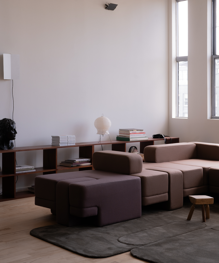 Sarsen Ottoman - Mauve Felt - Sample