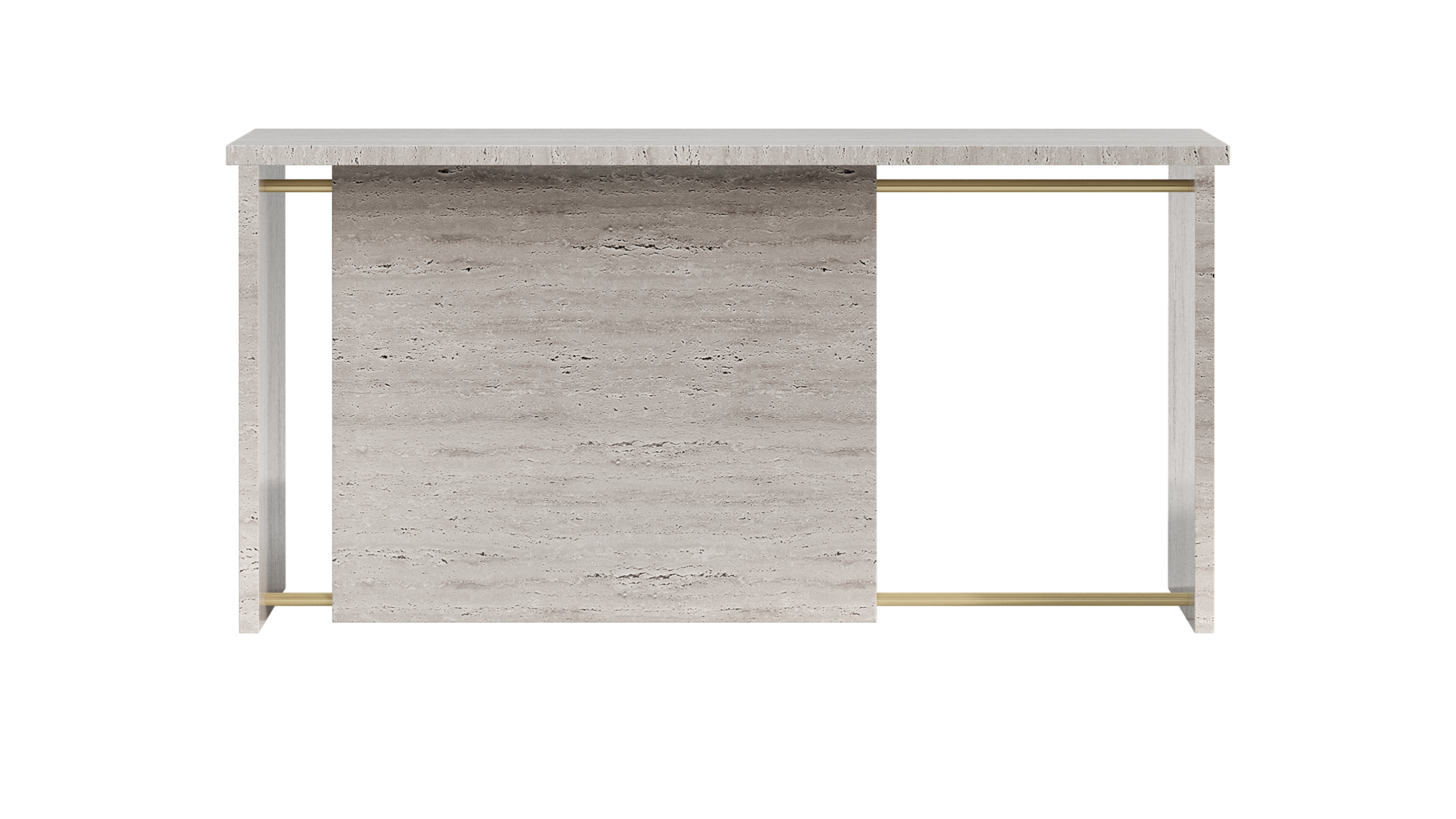 Segment Desk and Partition (Custom) - Travertine - Sample