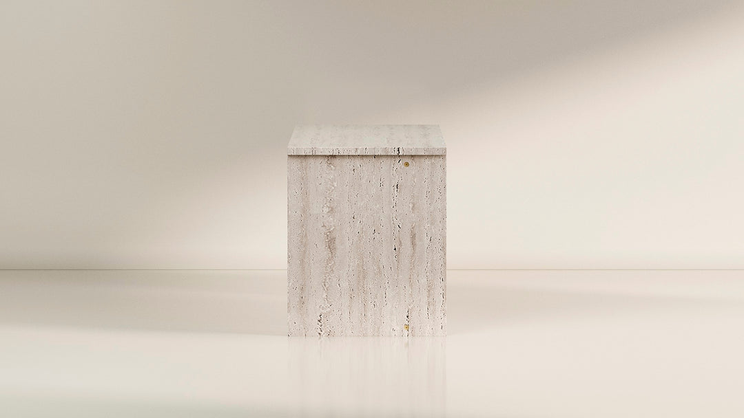Segment Desk and Partition (Custom) - Travertine - Sample