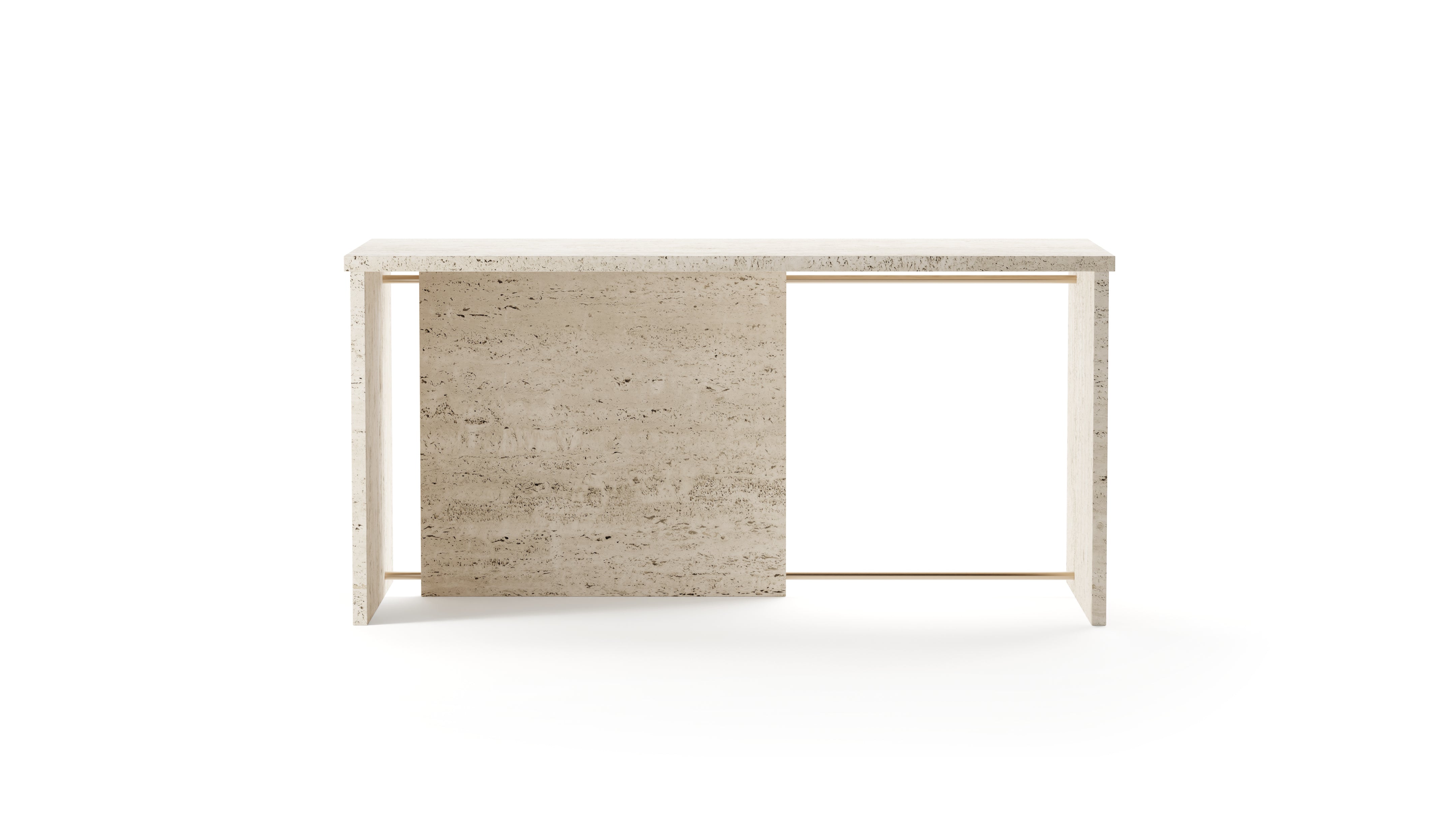 Segment Desk and Partition (Custom) - Travertine - Sample