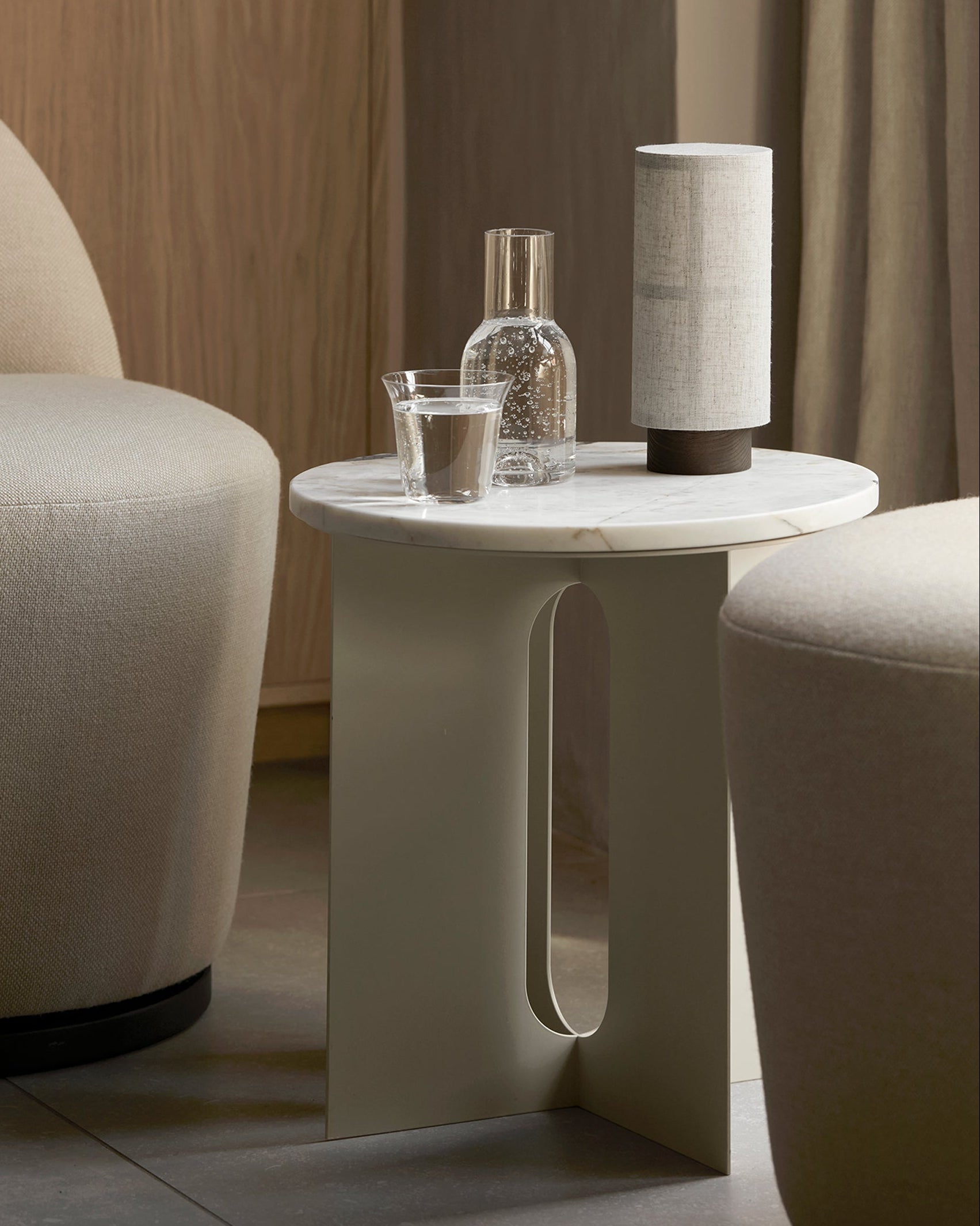Androgyne Side Table, Steel Base