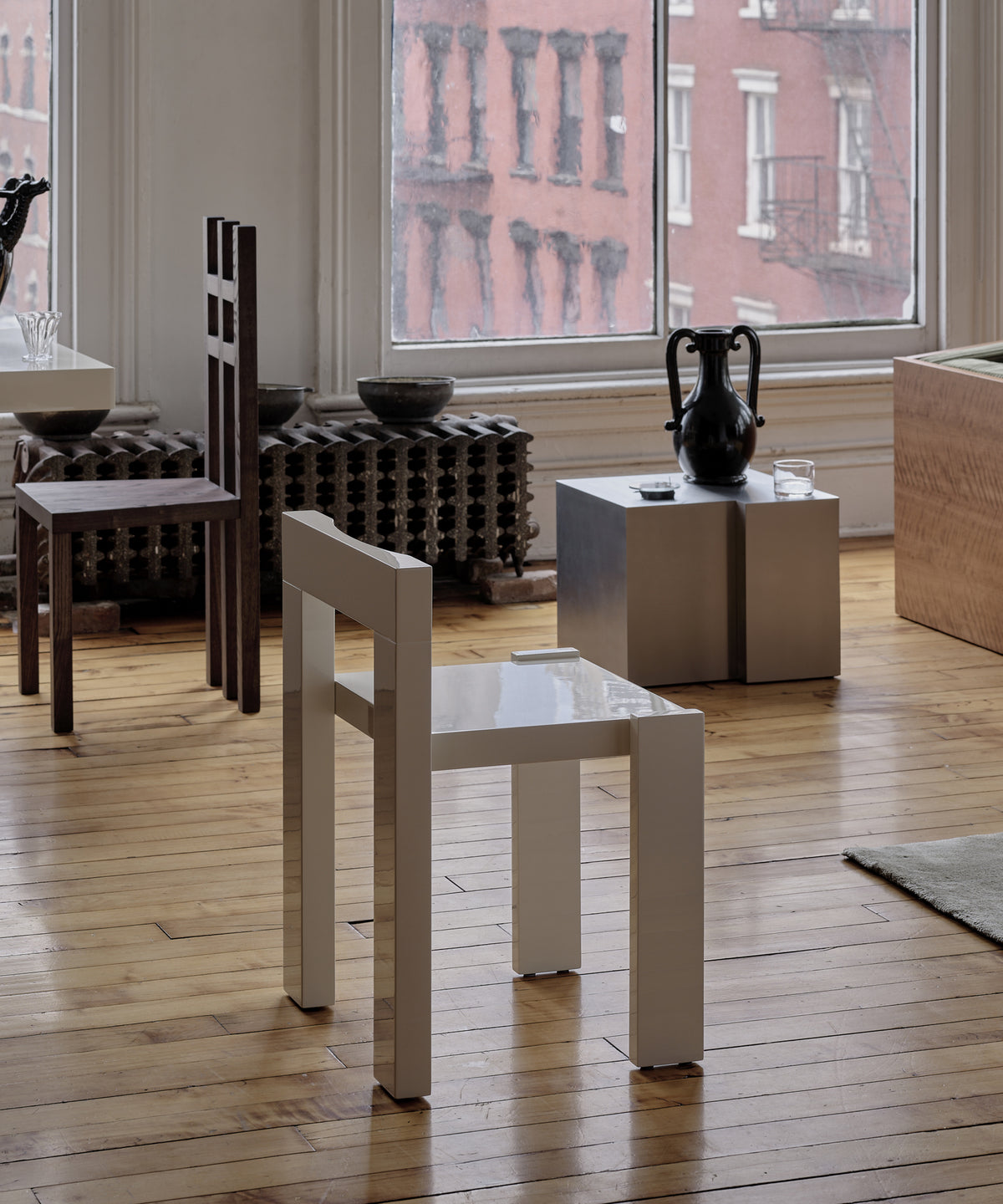 Angle II Wood Dining Chair - Off White - Sample