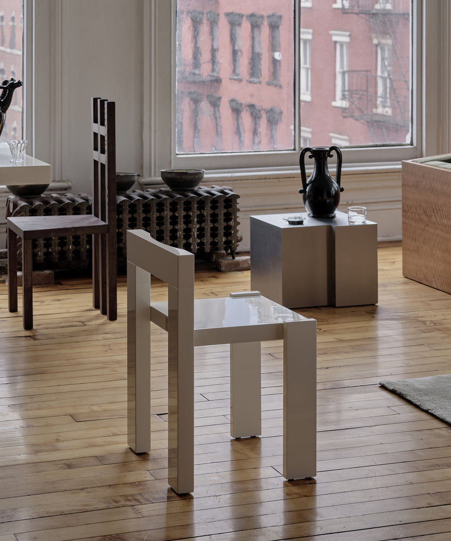 Angle II Wood Dining Chair - Off White - Sample