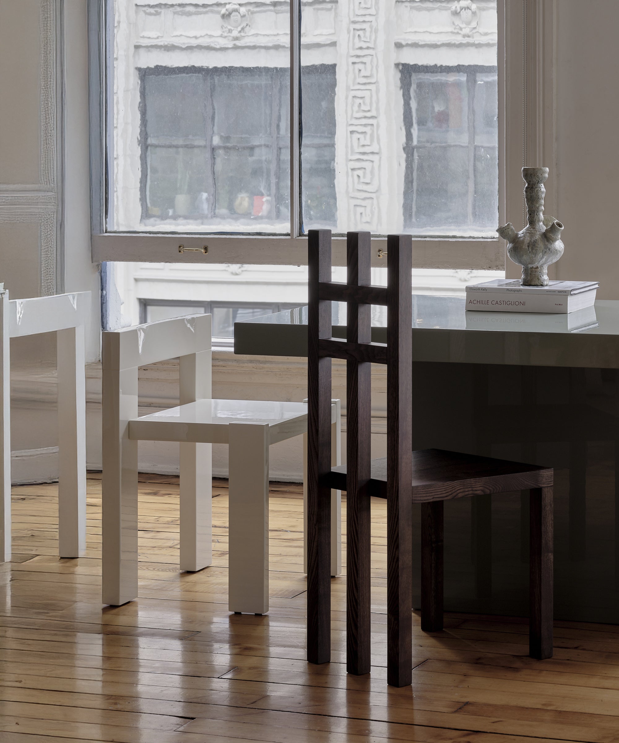 Angle II Wood Dining Chair - Off White - Sample