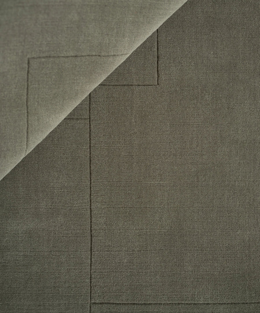 Geometric Maze Rug in Moss