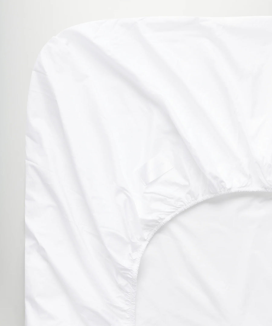 Mother Fitted Sheet, White Poplin