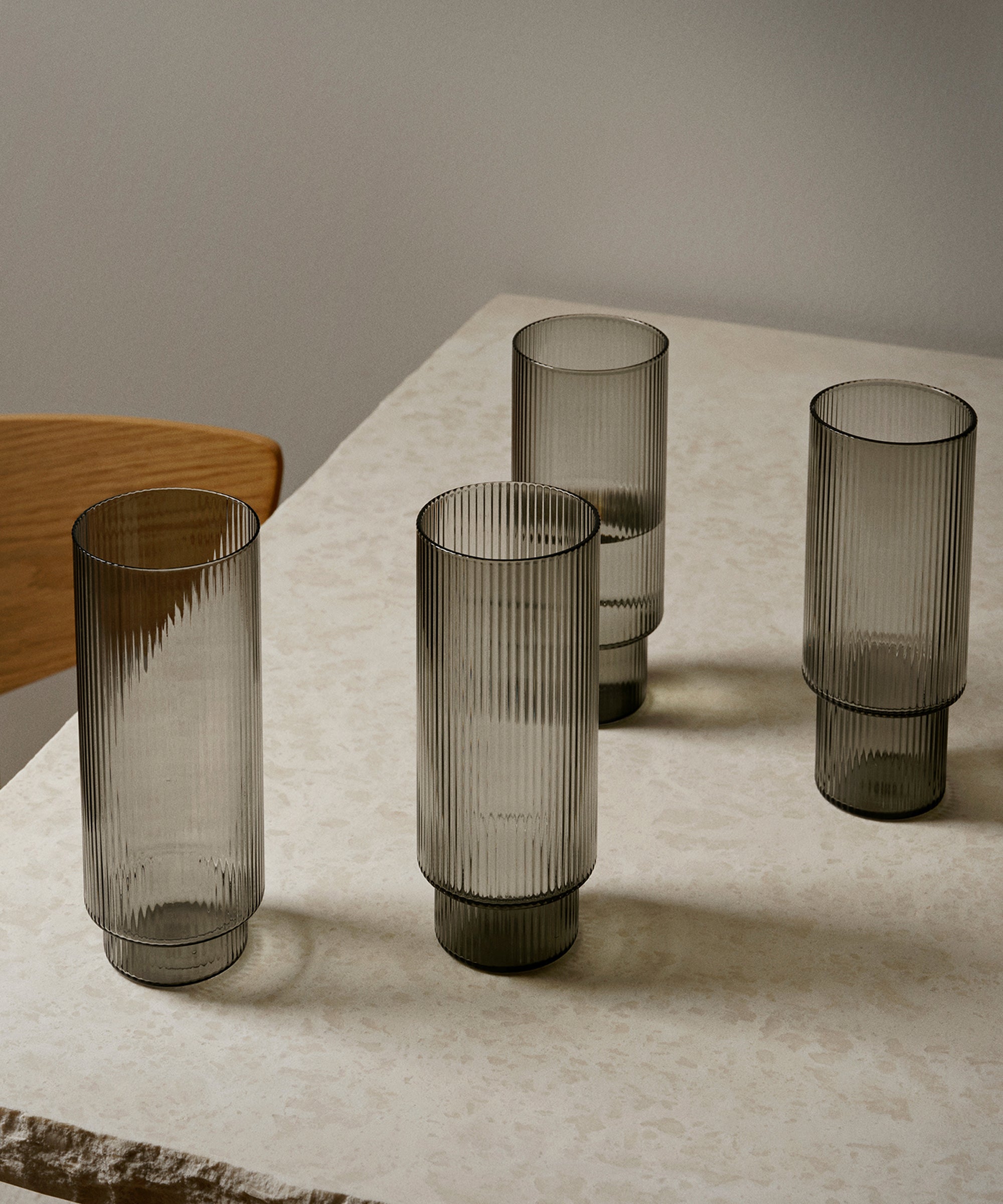Ripple Long Drink Glasses, Set of 4