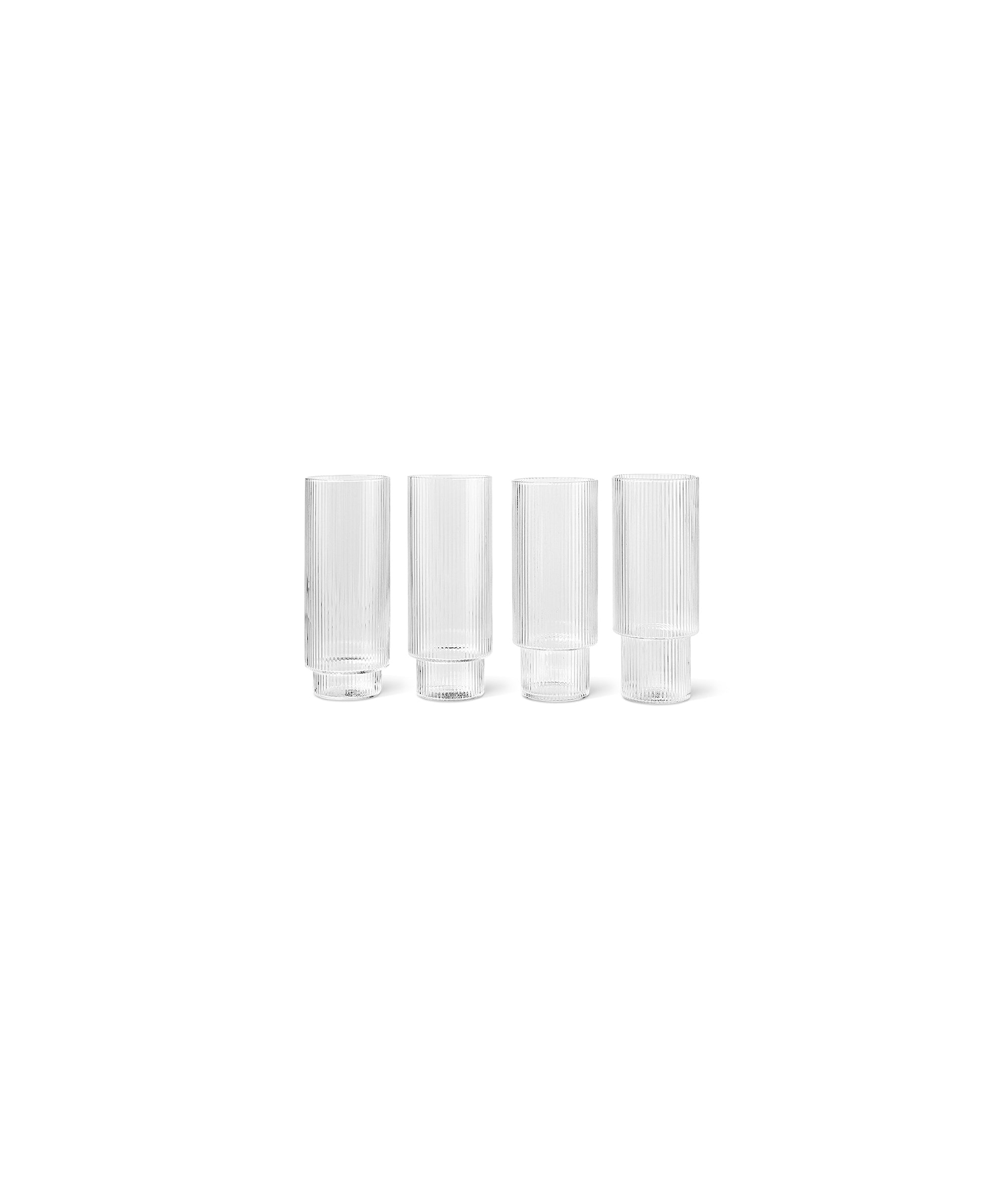 Ripple Long Drink Glasses, Set of 4