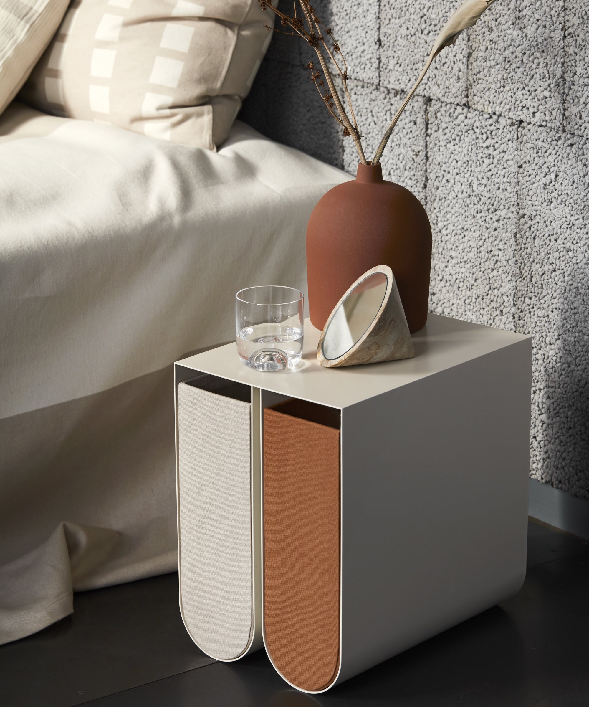 Curved Side Table - Beige - Sample