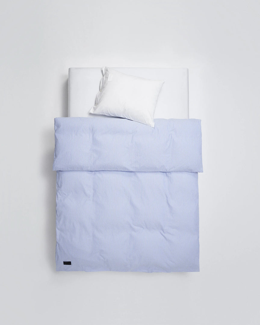 Wall Street Duvet Cover, Stripe Light Blue