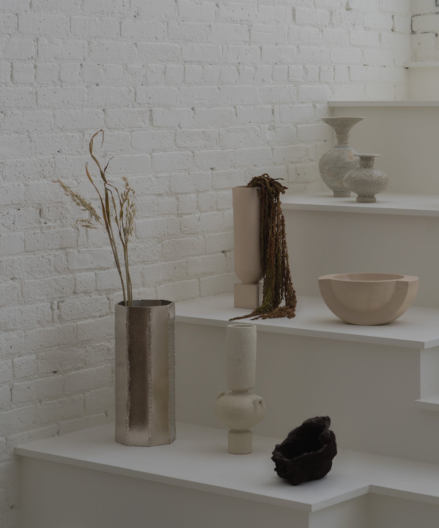 Steel Chrome Pleated Vase