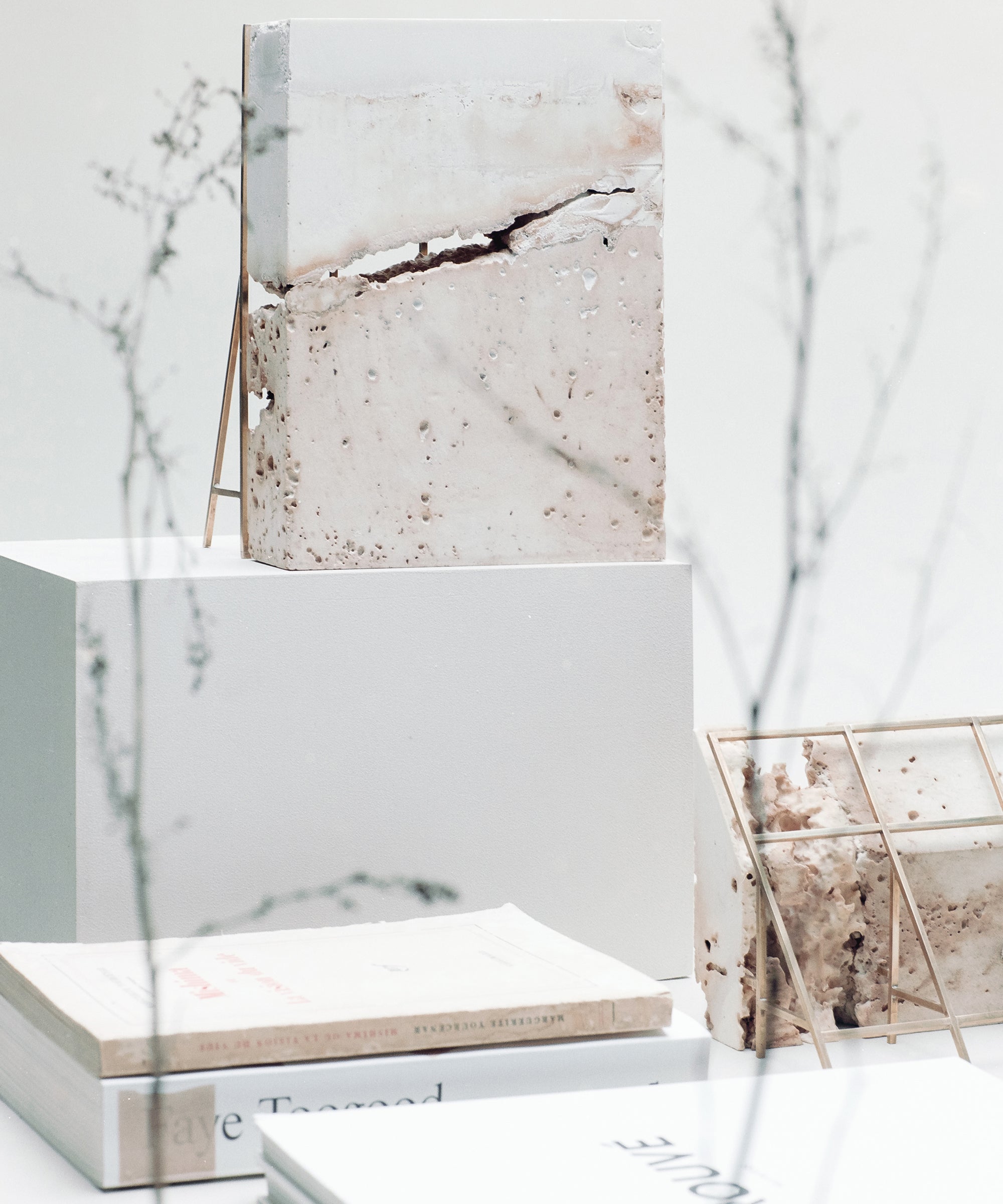 Monolith III Bookend with Stone