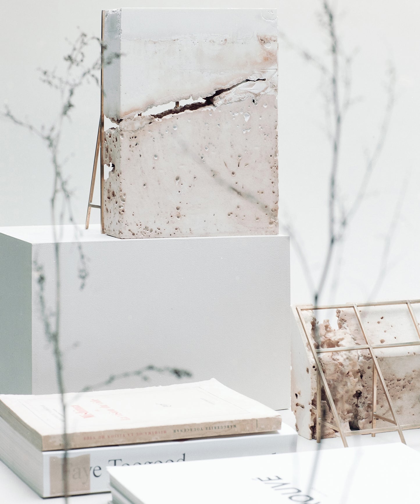 Monolith IV Bookend with Stone