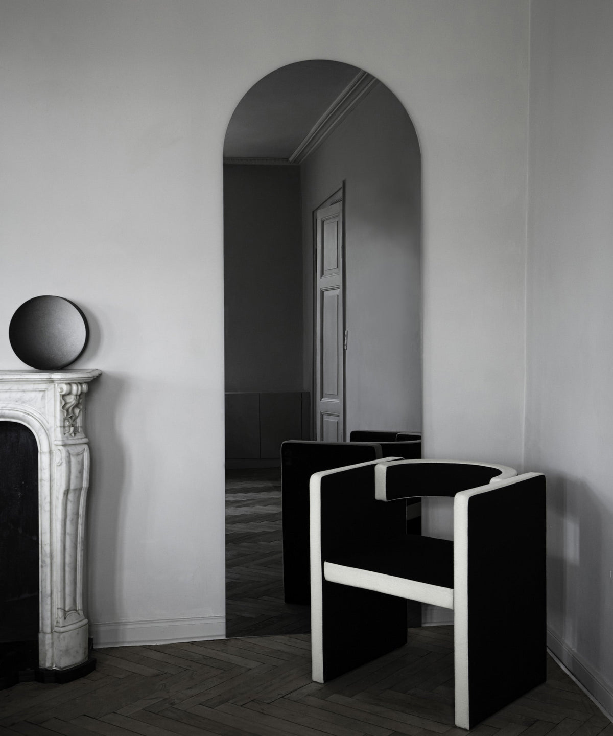 Arc Mirror - Grey Mist - Sample
