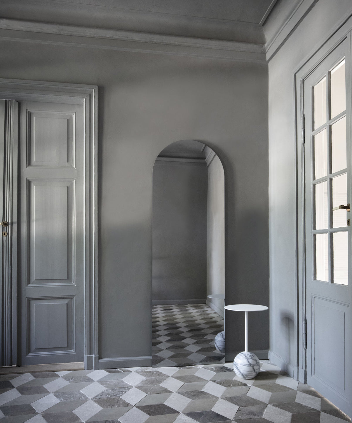 Arc Mirror - Grey Mist - Sample